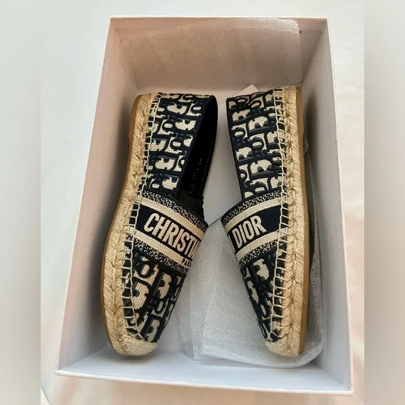 Dior Logo Espadrilles in deep blue. - Picture 2 of 9